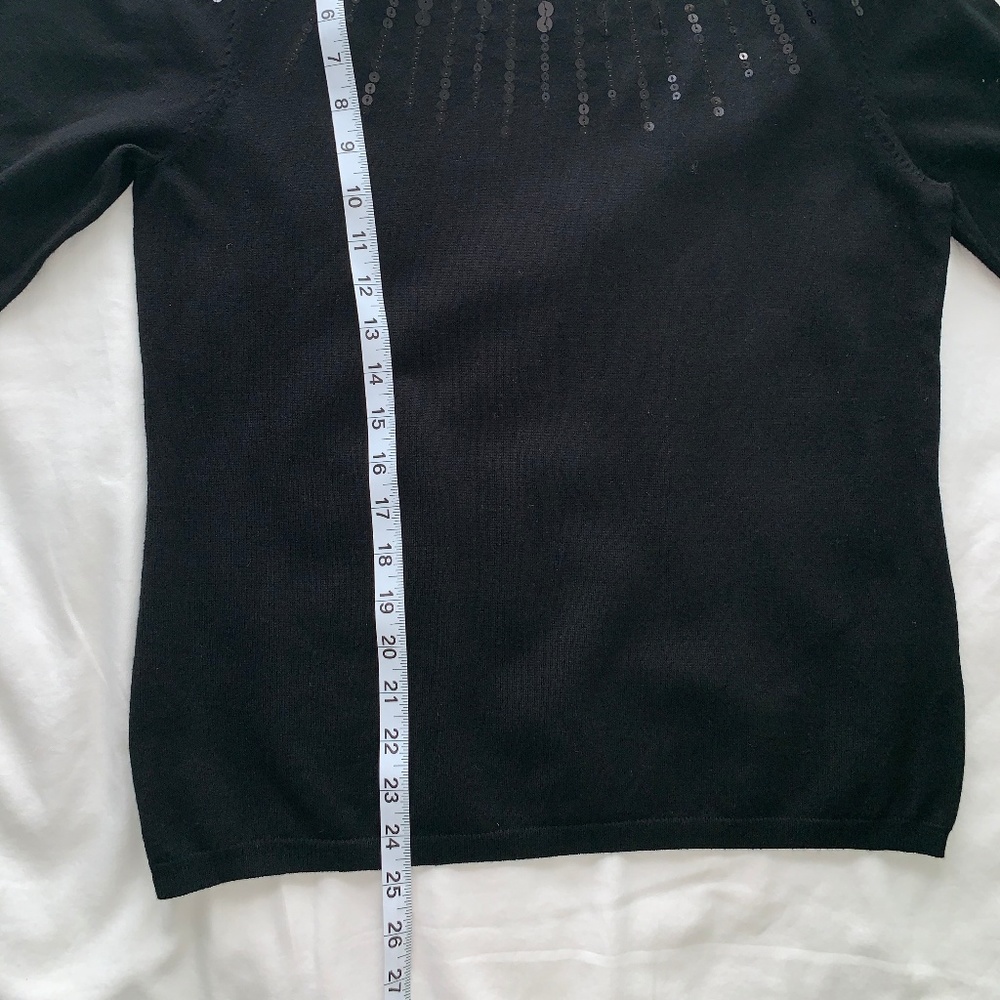 Ruby Rd. Black Sequin Sweater Size L - image 5